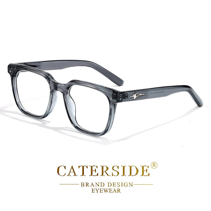 CATERSIDE Anti Blue Light Glasses Men Brand Design TR90 Square Frames Eyewear Women Business Minimalist Fashion Transparent Lens
