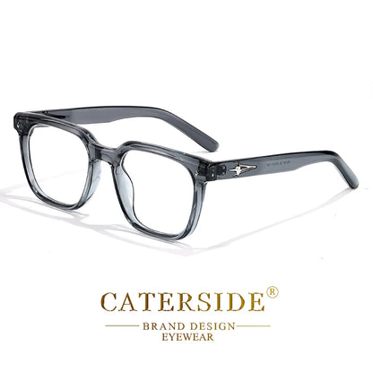 CATERSIDE Anti Blue Light Glasses Men Brand Design TR90 Square Frames Eyewear Women Business Minimalist Fashion Transparent Lens