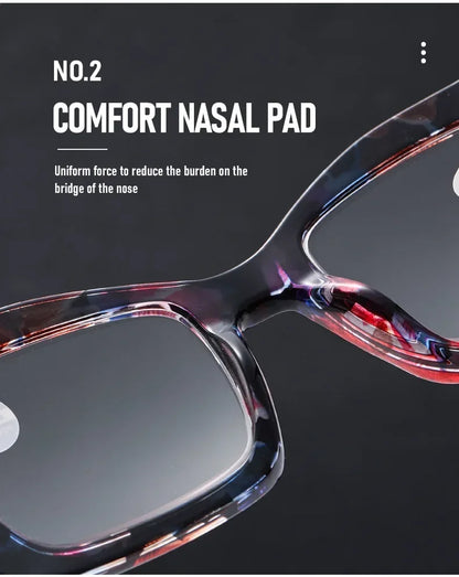 2025 New Fashionable Large Frame Women's Presbyopia Glasses High Definition Texture Neutral Color Anti Blue Light Glasses