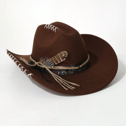 Handmade Fedora Hat suede Men's and Women's Hat feather vintage Fashion Jazz hat Top hats flat Panama sombrero mujer British hat