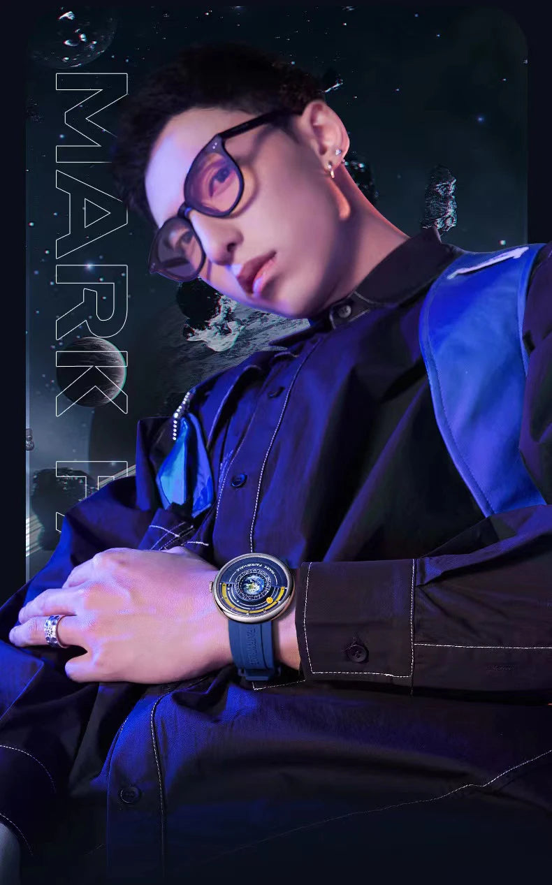 Mark Fairwhale 5700 Unique Men's Quartz Watch Creative Fashion Waterproof Planet Pointer Cool Silicone Men's Luxury Watch reloj