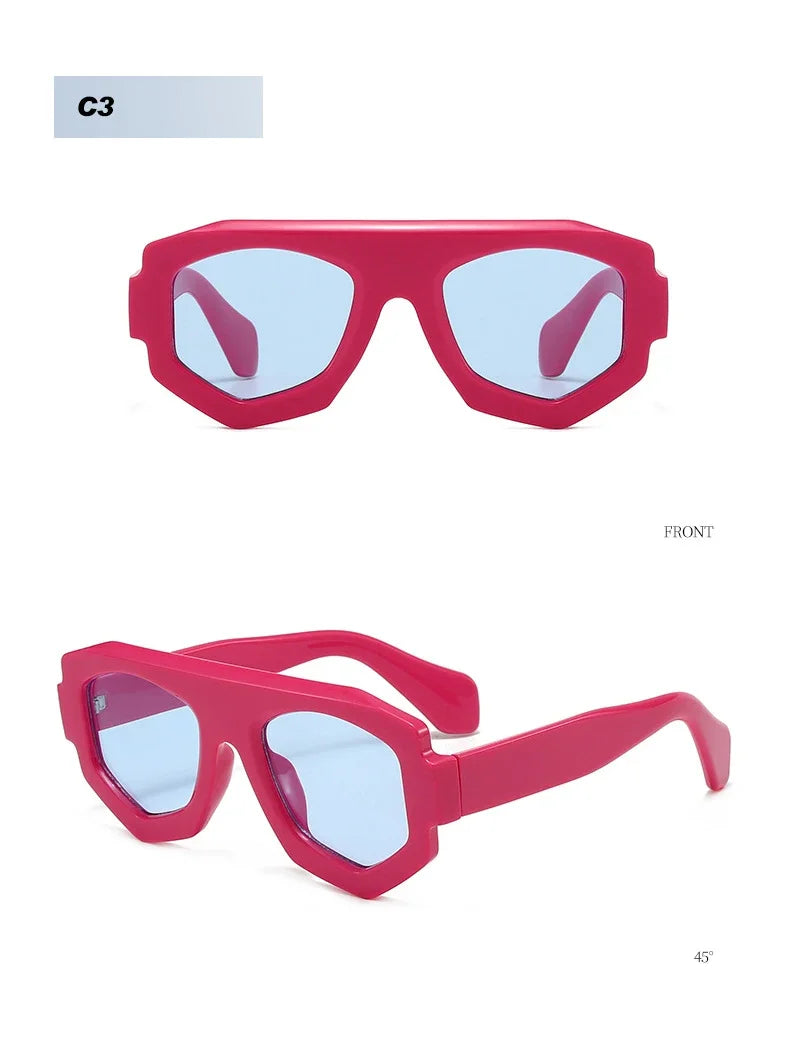 JNPCXI New Fashion Irregular Square Women Sunglasses Shades UV400 Retro Green Men Sun Glasses