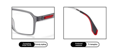 BLMUSA Retro Large Frame Ultralight TR Non-Slip Sports Myopia Glasses Anti Blue Light Prescription Reading Driving Sunglasses