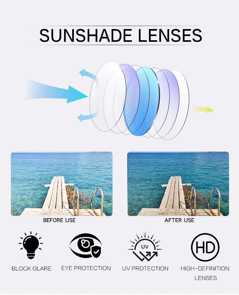 Fashion Oversized Square Reading Glasses Men Blue Light Blocking  Metal FrameGlasses Trendy Optical Presbyopia Eyeglasses0to+6.0