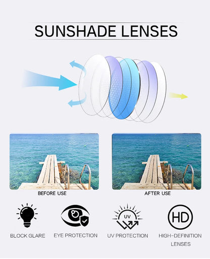 Fashion Oversized Square Reading Glasses Men Blue Light Blocking  Metal FrameGlasses Trendy Optical Presbyopia Eyeglasses0to+6.0
