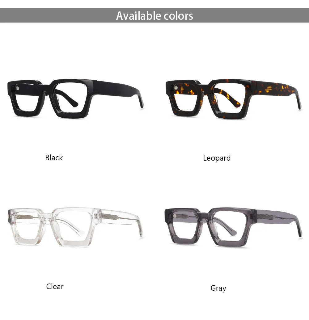 54290 High Quality Acetate Optics Glasses Frame Retro Square Eyewear Designer Luxury Prescription Glasses Frames Optical Eyewear