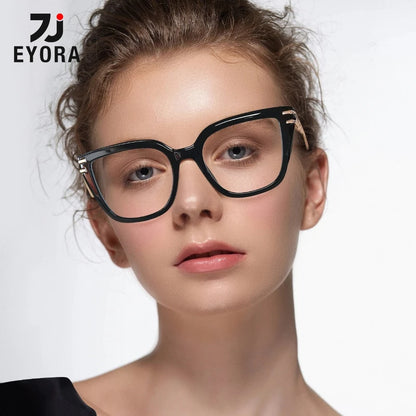 EYORA Currents Square Women Anti-Reflective Reading Glasses Anti Blue Light Myopia Eyewear Photochromic Prescription Eyewear