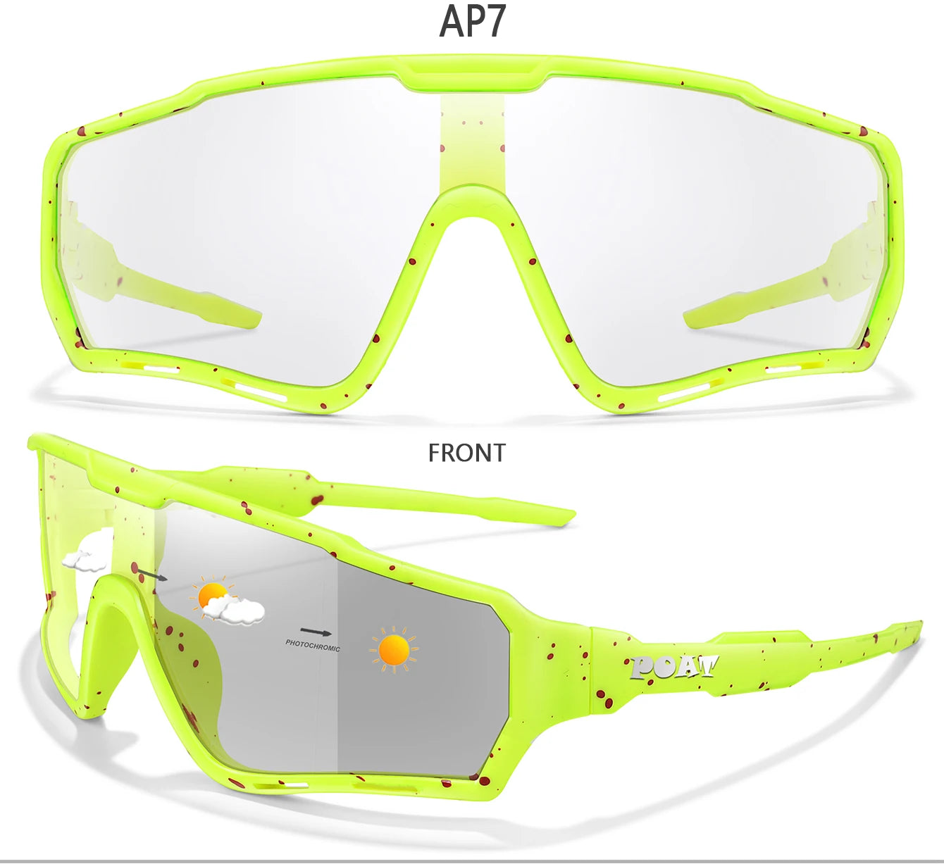 POAT Brand Men Women MTB Bike Bicycle Photochromic Eyewear Cycling Fishing Running Glasses New Style Sunglasses Sports