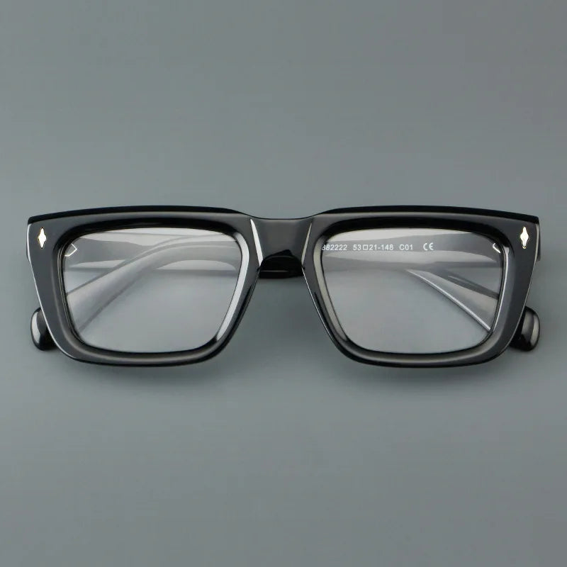 Fashion Thick Frame Acetate Glasses Men Vintage Square Myopia Prescription Eyeglasses Frame Reading Glasses Luxury Brand Eyewear
