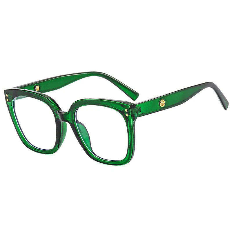 Black Oversized Square Reading Glasses for Women Rivets Retro Presbyopia Eyeglasses Female Transparent Optical Lenses