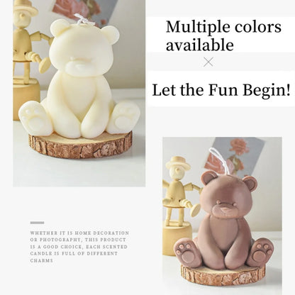 3D Sitting Brown Bear Scented Candle Handmade Cute Soy Wax Animal Aroma Candle Home Decor Unique Birthday Gift Party Ornaments