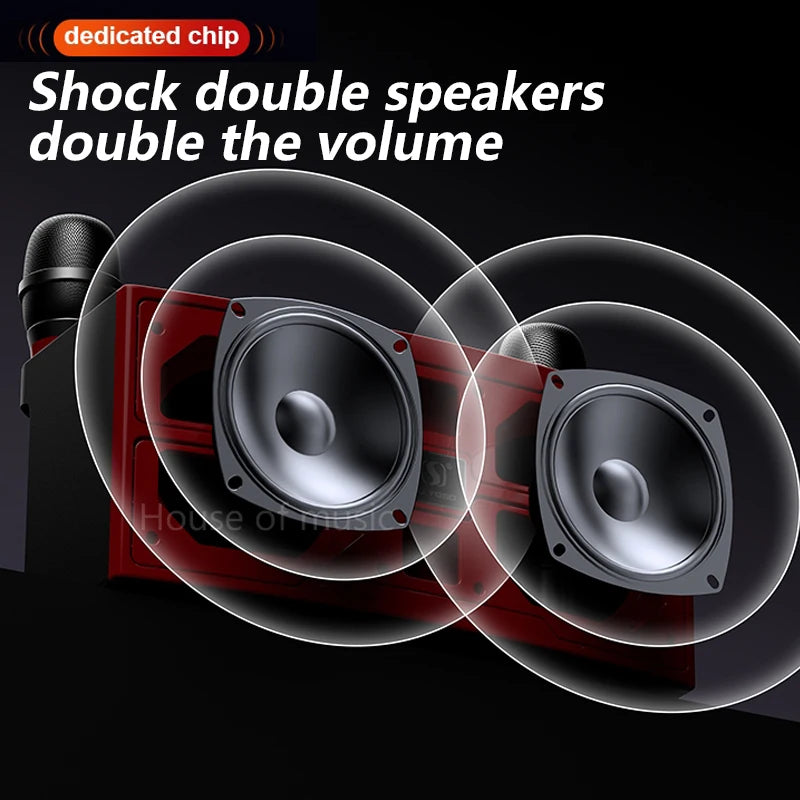120W High Power Wireless Portable Microphone Bluetooth Speaker Sound Family Party Karaoke Subwoofer Boombox caixa de som Ys-201
