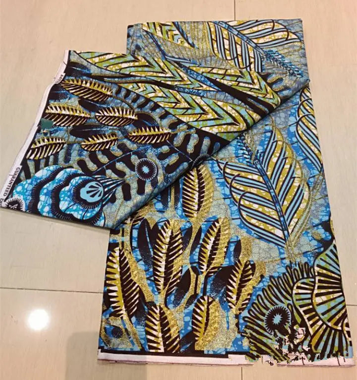 New Ankara Glitter Golden Wax Soft Flash Gold Print Batik High Quality Pagne Purple Women Tissus African Grand Golden Wax Fabric
