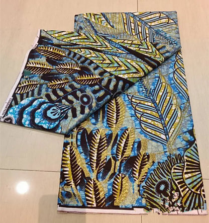 New Ankara Glitter Golden Wax Soft Flash Gold Print Batik High Quality Pagne Purple Women Tissus African Grand Golden Wax Fabric