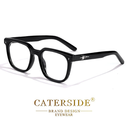 CATERSIDE Anti Blue Light Glasses Men Brand Design TR90 Square Frames Eyewear Women Business Minimalist Fashion Transparent Lens