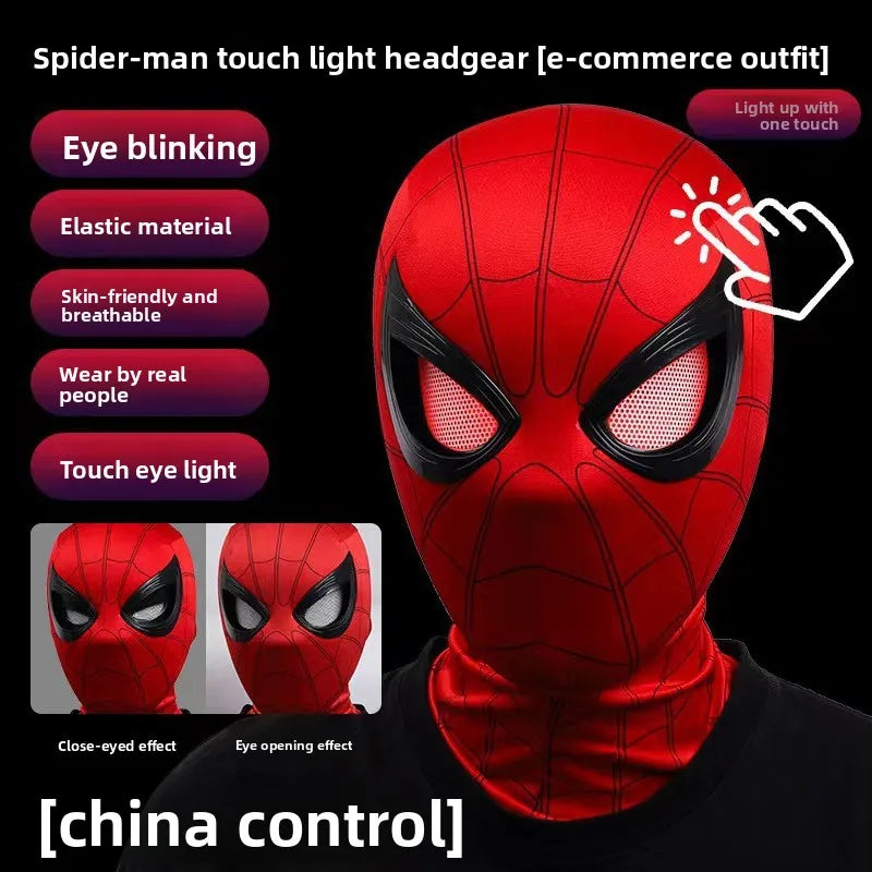 Spider Man headgear eyes movable electric blinking luminous extraordinary mask Wan Christmas cos helmet