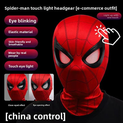 Spider Man headgear eyes movable electric blinking luminous extraordinary mask Wan Christmas cos helmet