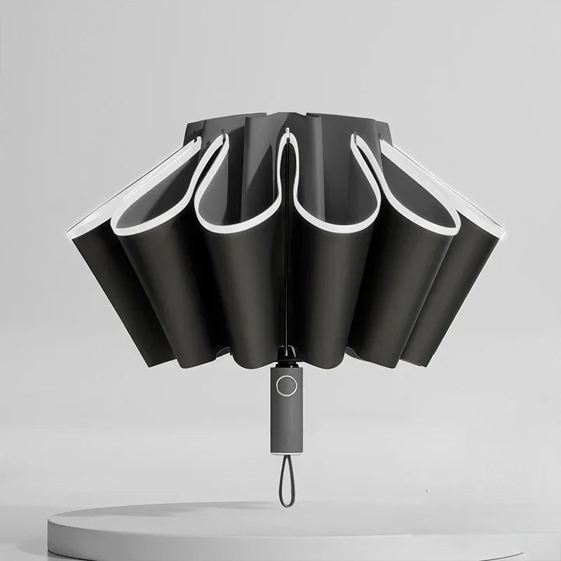 20 Bones Fully Automatic Reverse Folding Umbrella with Windproof Reflective Stripe UV Umbrellas