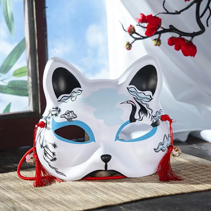 Cosplay Mask Handmade Half Face Mask Japanese Cat Mask Japanese-Style For Stage Performances Anime Cosplay