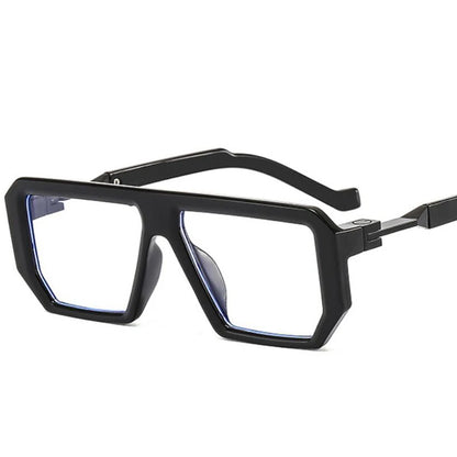Retro Rectangle Men's Reading Glasses Transparent Computer Big Square Anti Blue Light Glasses Frame Punk Presbyopia Eyewear +1.5