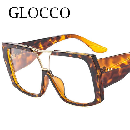 Fashion Brand Oversized Square Myopia Glasses Women Men Trend Green Graduation Eyeglasses Anti Blue Light Prescription Glasses