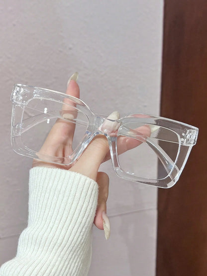 Fashion Anti-blue Light Glasses Men Women Transparent Computer Glasses Frame Eyeglass Frame Flat Glasses Square Eyeglasse