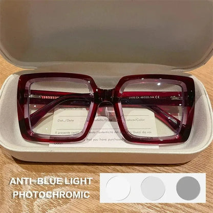 EYORA Oversize Fashionable Reading Glasses Anti Blue Ray Myopia Eyewear Progressive Photochromic Prescription Optical Glasses