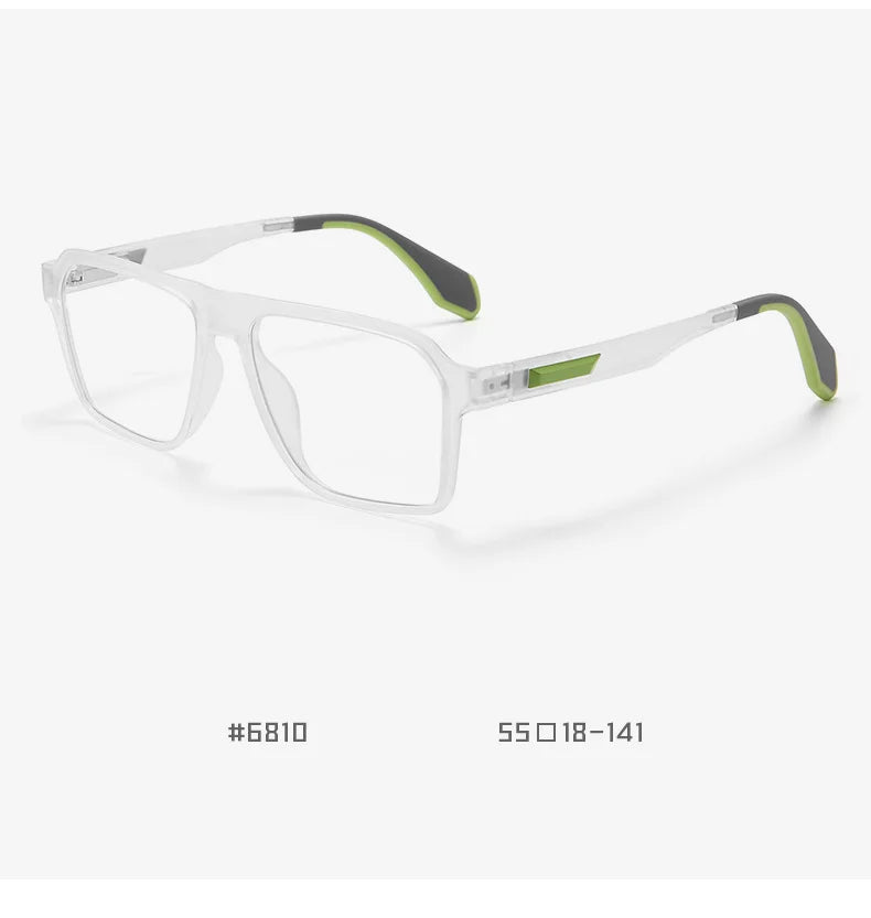 BLMUSA Retro Large Frame Ultralight TR Non-Slip Sports Myopia Glasses Anti Blue Light Prescription Reading Driving Sunglasses