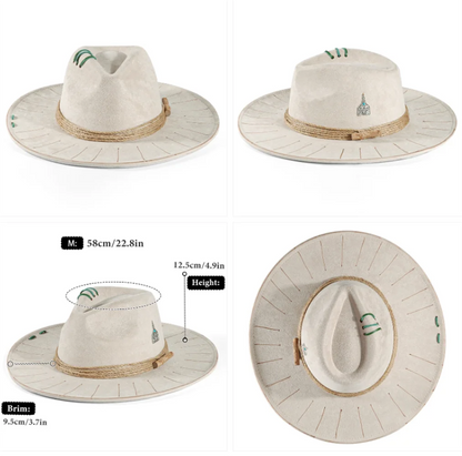 Handmade Fedora Hat suede Men's and Women's Hat feather vintage Fashion Jazz hat Top hats flat Panama sombrero mujer British hat
