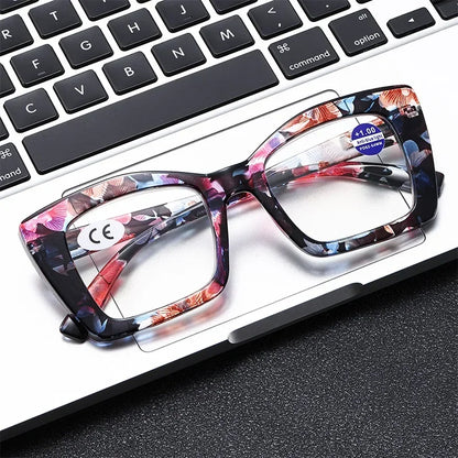 2025 New Fashionable Large Frame Women's Presbyopia Glasses High Definition Texture Neutral Color Anti Blue Light Glasses