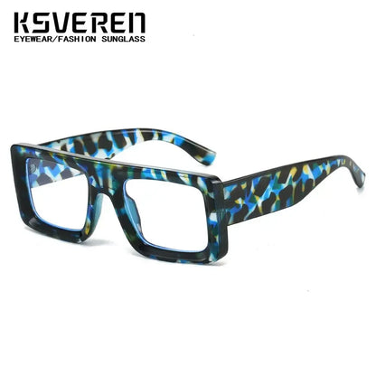 Anti Blue Light Square Thick Frames Reading Glasses Men Women Finished Presbyopic Eyewear Clear Len Prescription Optical Glasses