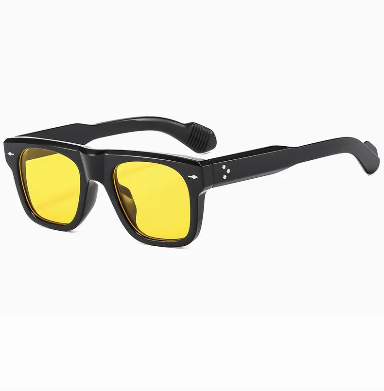 Square Yellow Lens Reading Sunglasses for Men Classic Tinted Prescription Presbyopic Eyewear Outdoor Shade Sun Glasses Readers
