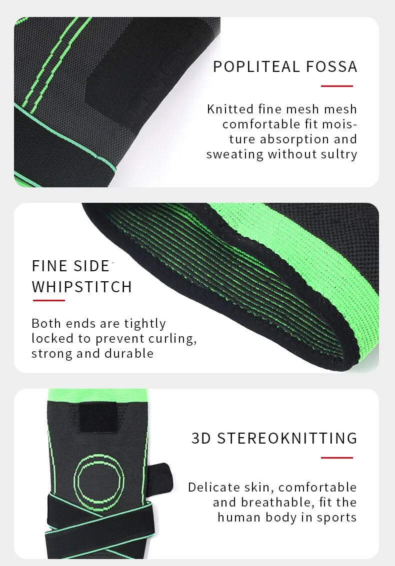 Knee Compressions Sleeve with Adjustable Straps for Running Working Out and Sports Wearing All Day