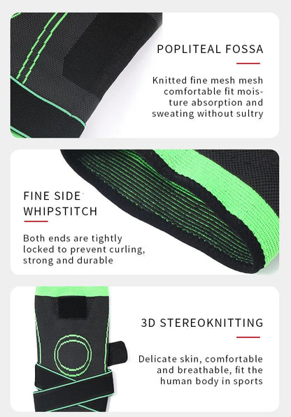 Knee Compressions Sleeve with Adjustable Straps for Running Working Out and Sports Wearing All Day