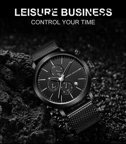 Top Men Watch Brand Business Style Stainless Steel Fashion Waterproof Sports Multifunctional Quartz Wristwatch Relogio Masculino