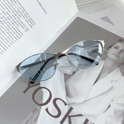 Y2k Sunglasses Women Men Cat Eye Designer Hot Girl Sun Glasses Steampunk Metal Frame Shades Uv400 Eyewear Eyeglasses 선글라스