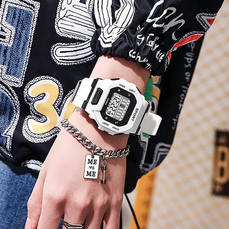 Male Digital Watches Waterproof Hombre Mens Sports Green Wristwatches Hand Clocks Women Watch Reloj Masculino