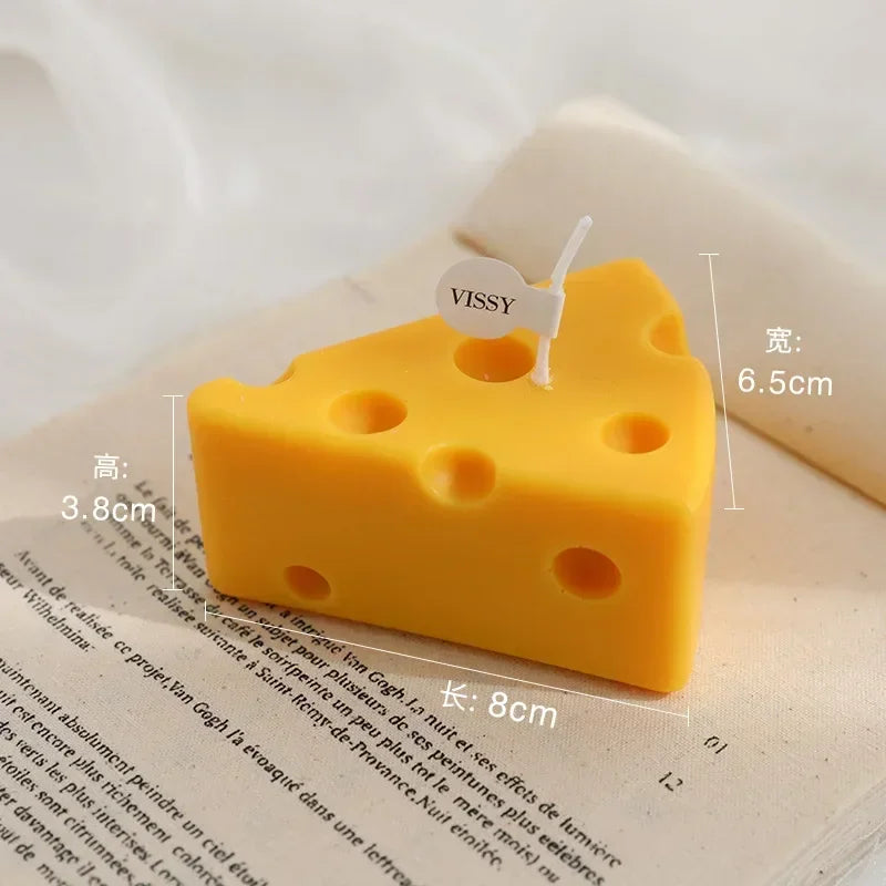 Cheese Shaped Scented Candles Yellow Cake Aromatherapy Candle Relaxing Birthday Gift Home Decoration Bedroom Ornament