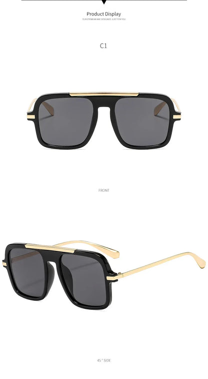 QVQV Brand Design Square Oversized Sunglasses for Women Men Fashion Popular Leopard Champagne Shades UV400 Sun Glasses Trendy