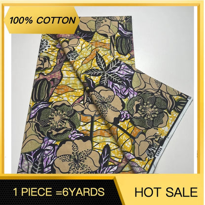 New Ankara Glitter Golden Wax Soft Flash Gold Print Batik High Quality Pagne Purple Women Tissus African Grand Golden Wax Fabric