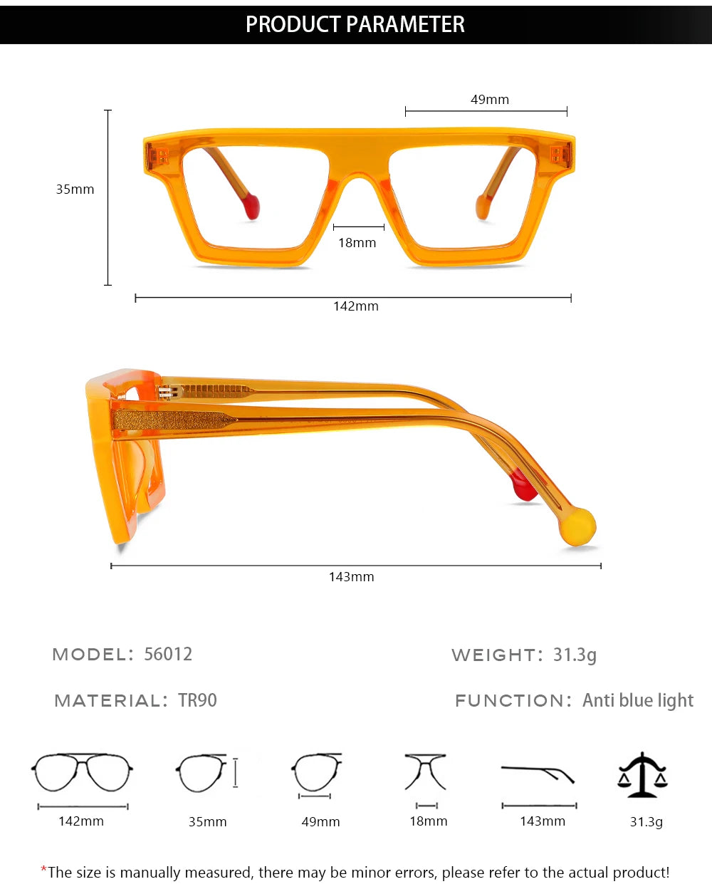 R56012 Oversized Rectangle Reading Glasses +1.00 +2.00 +3.00 Retro Eyeglasses for Hyperopia Glasses Presbyopia Eyeglasses