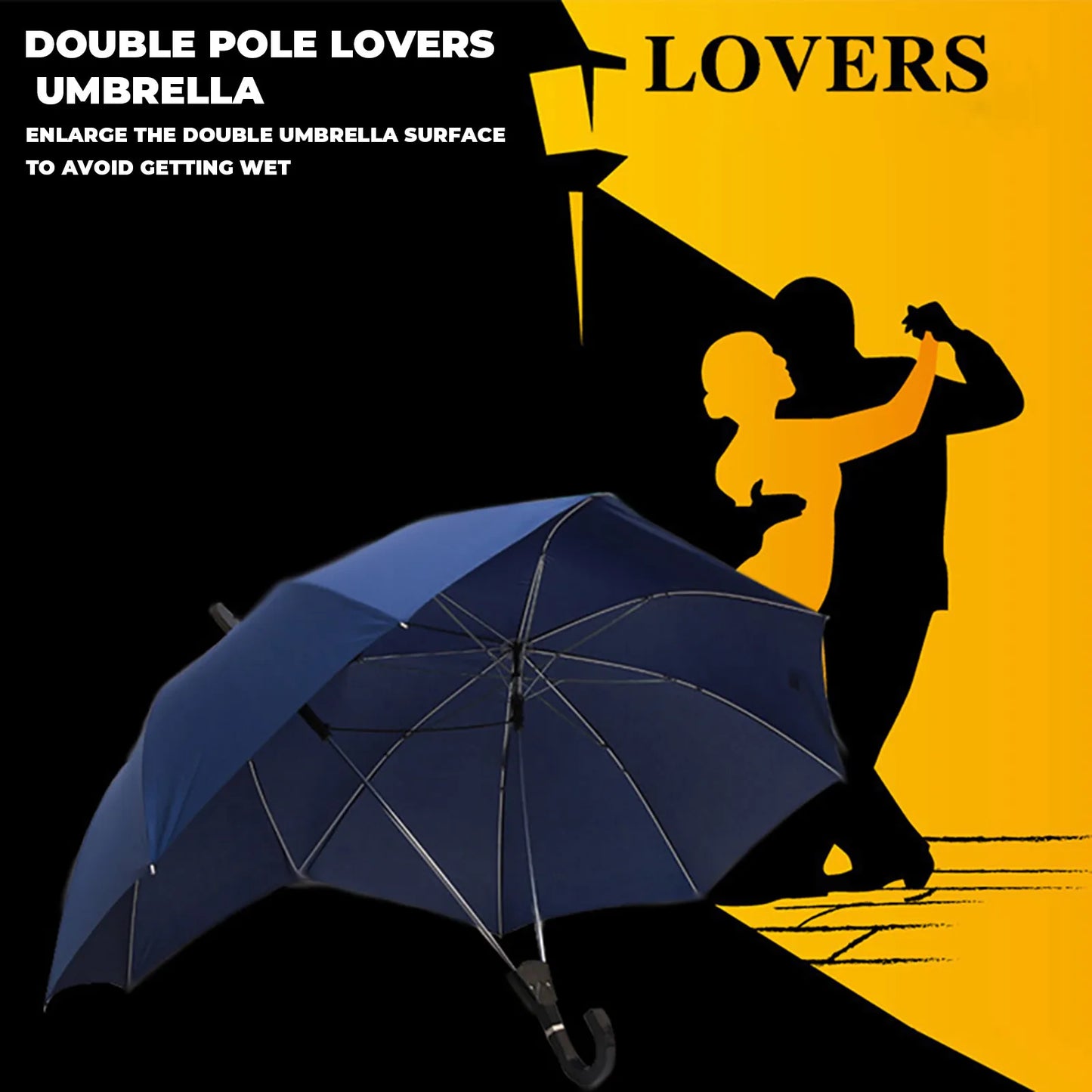 Convenient Umbrella Manual Closing Double Umbrella Large Area Coverage Sun Protection Couple Umbrella Rain-Roof