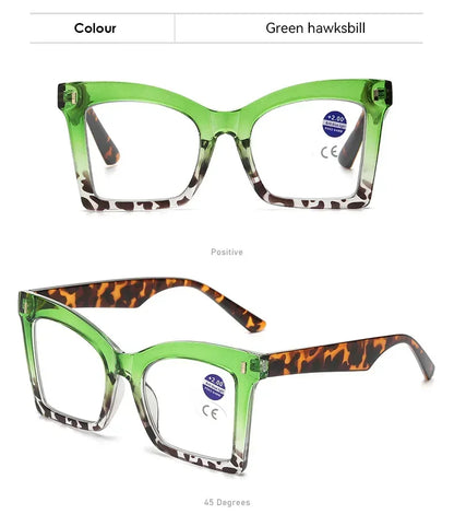 2025 New Style Reading Glasses for Women Fashion Men Oversized Square Prescription Glasses Large Frame Anti-blue Presbyopia