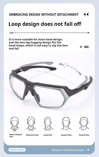 MOMOJA Cycling Glasses Integrated Windproof Goggles Football Badminton Basketball Men and Women Sports Prescription Glasses T11