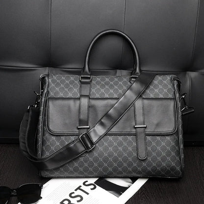 Fashion Black Leather Briefcase Designer Laptop Business Word Handbag for Women Work Bags High Qality Men Shoulder Bag Brand