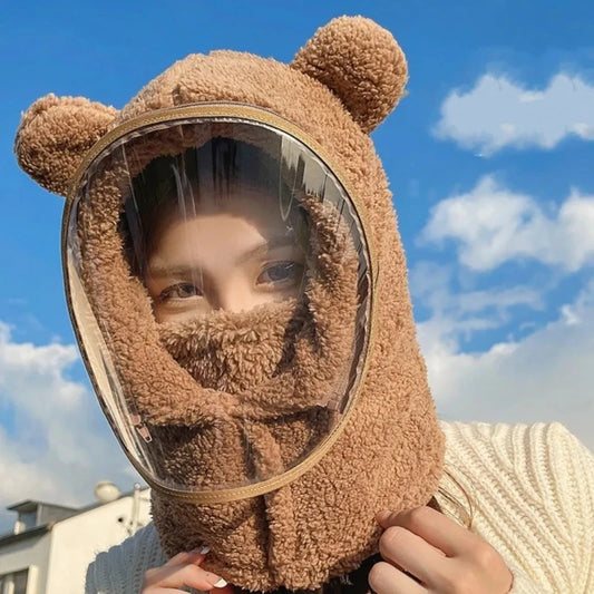 Earmuffs Thickened Riding Face Mask Windproof Warm Full Face Cover Hats Breathable Neck Protection Plush Pullover Hat Sport