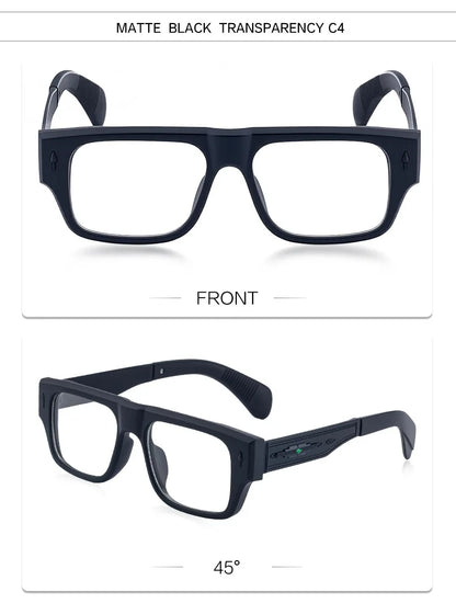 Fashion Oversized Square Reading Glasses Men Blue Light Blocking  Metal FrameGlasses Trendy Optical Presbyopia Eyeglasses0to+6.0