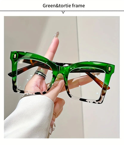 Elegant Full Rim Square Reading Glasses for Women, PC Frame, Clear Les, Magnification  1.0 to  4.0, Fashion Reading Glasses