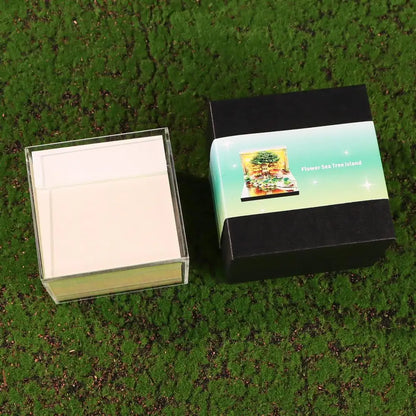 3D Calendar Sticky Notes of Flower Sea and Tree Island 2026 Unique Paper Sculpture Calendar For Desk Decor With Lights Design