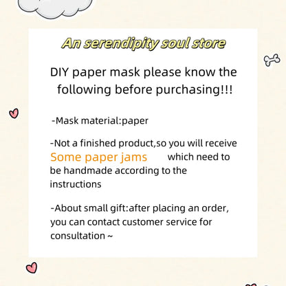 Animal Mask Paper Model,3D Papercraft Art, Origami Costume Party Cos,Handmade DIY Craft, Pre-cut, Wolf, Tiger, RTY328